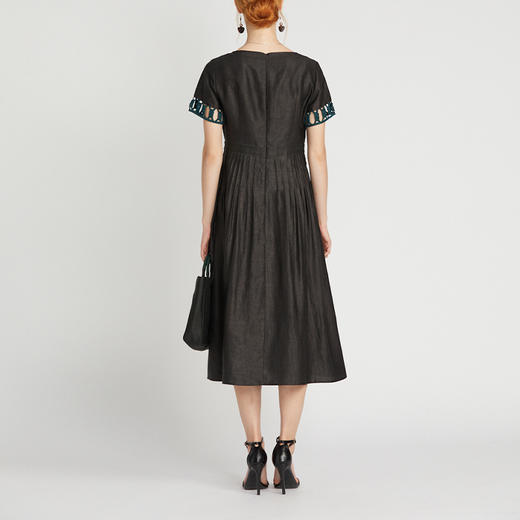 TANGY Collection/天意精品2021年夏季新品真丝撞色编织莨绸连衣裙 商品图2