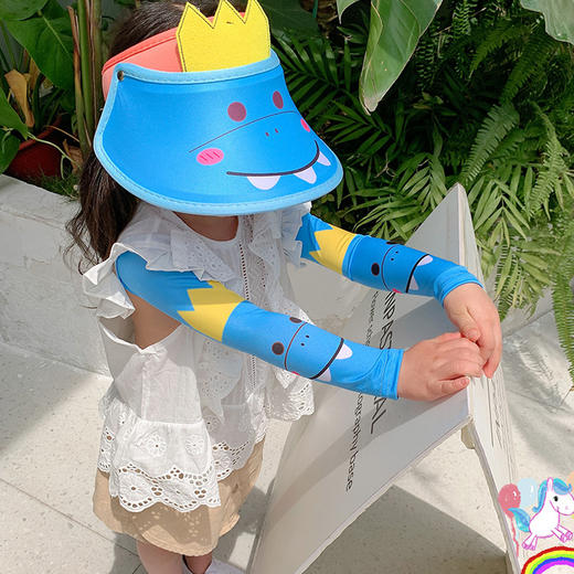 【超可爱儿童防晒帽套装】超萌卡通防晒太阳帽冰袖套装，空顶防紫外线帽子，宝宝再也不怕晒，网红爆款，时尚百搭～ 商品图2