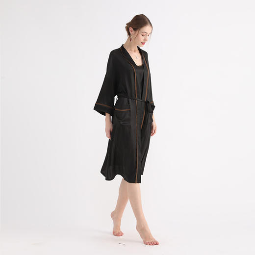 TANGY Collection/天意精品春秋新品莨绸拼撞家居服睡袍丝绸外套 商品图1