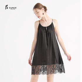 TANGY Collection/天意精品春秋新品莨绸家居服真丝绸缎抽带睡裙