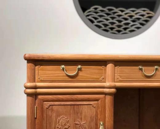 红桥红  家具严选  缅甸花梨（大果紫檀）  【165 四抽屉荷韵办公桌两件套】 商品图5