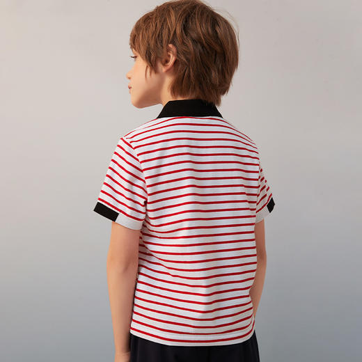 【纯棉条纹POLO衫】21年春夏童装条纹polo衫男童短袖薄款T恤 商品图3