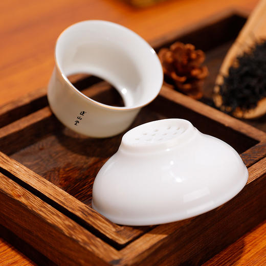 正山堂 描金茶漏 过滤分离两件套茶滤 茶具 商品图1