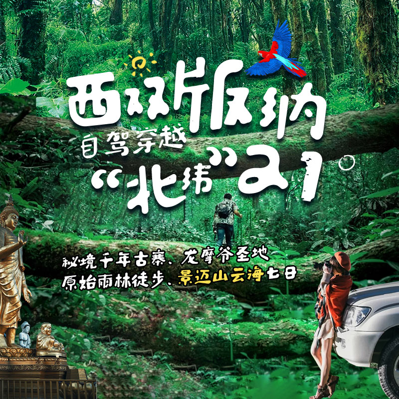 【西双版纳穿越北纬21°】热带雨林漂流+龙摩爷圣地+原始森林徒步+千年古寨景迈山云海七日计划