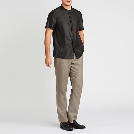 TANGY Collection/天意精品2021年春夏新品香云纱真丝莨绸男士衬衫 商品图2