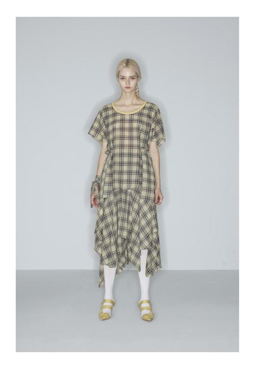 圆领宽松系带斜摆上衣 商品图0