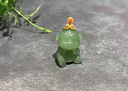 【御珠宫坊】金镶碧玉猴吊坠 商品图0