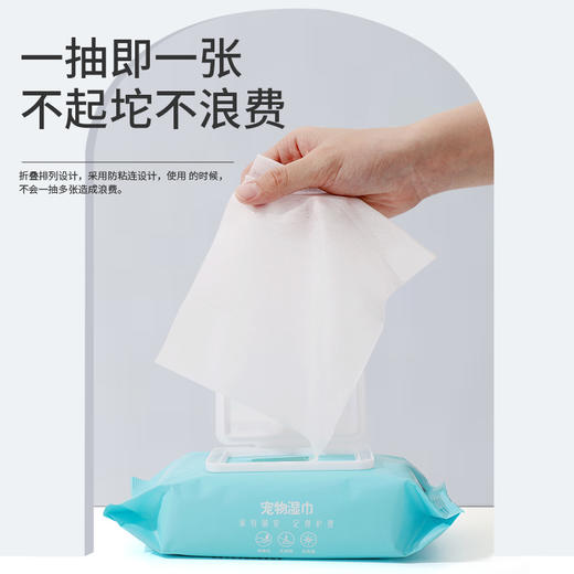 宠物湿巾猫咪狗狗去泪痕 消毒杀菌除臭擦屁股湿毛巾 100抽 商品图3