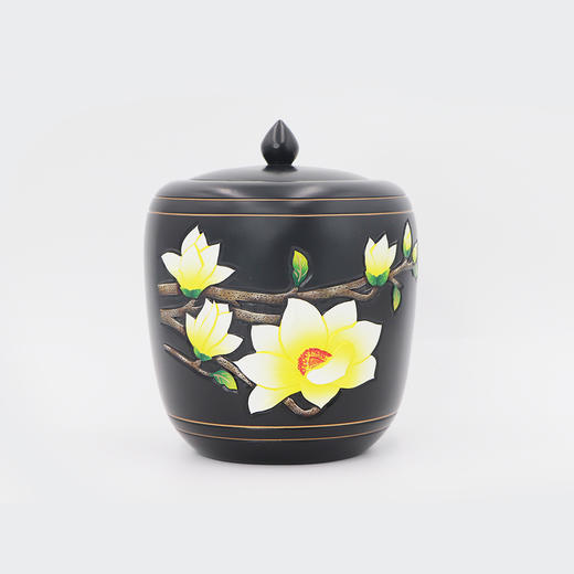 【非遗】云南彩陶-玉兰花茶罐 商品图0