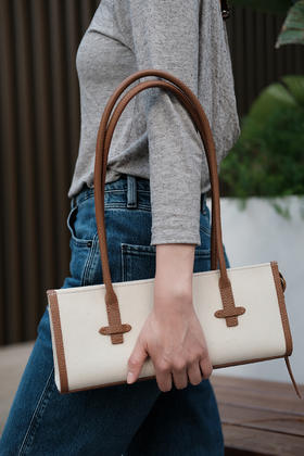 Umber Shade | Shoulder bag [帆布拼牛皮拎包]