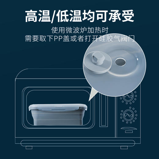 日本 USAMI乌萨咪 硅胶折叠食品收纳盒 可微波可冷藏 方便携带 商品图3