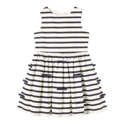 【纯棉条纹连衣裙】21年夏新品童装条纹连衣裙女童拼接百褶裙子 商品图7