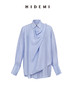 HIDEMI 马卡龙蓝丝巾设计感柔顺桑蚕丝衬衫 商品缩略图1