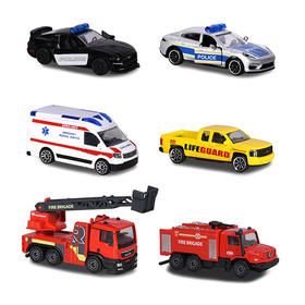 Majorette 美捷轮 救援车汽车模型合金玩具车仿真警车消防（盲盒随机发货）3岁+ 