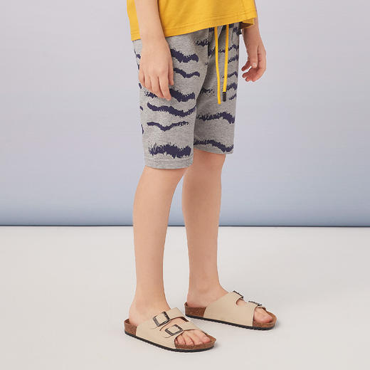 【棉质针织短裤】21年夏季新品波浪条纹五分短裤女童沙滩裤 商品图1
