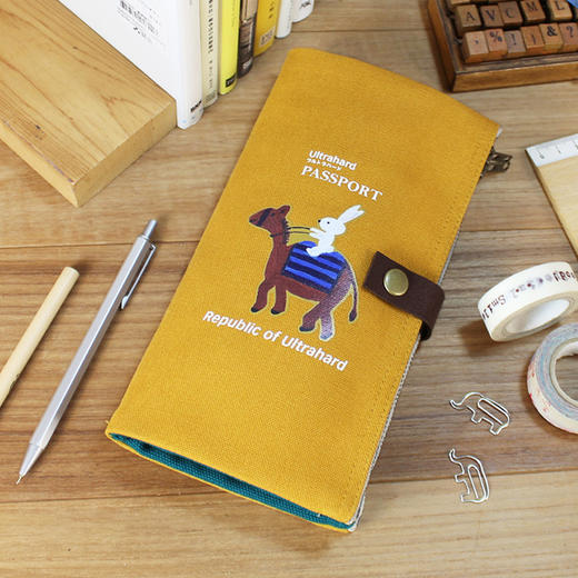 ultrahard月见兔双拉链笔袋收纳袋骑骆驼 商品图1