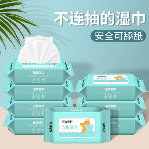 宠物湿巾猫咪狗狗去泪痕 消毒杀菌除臭擦屁股湿毛巾 100抽 商品图1