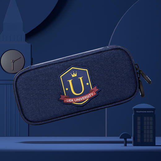 UEK英伦风笔袋蓝色YLFL008 商品图0