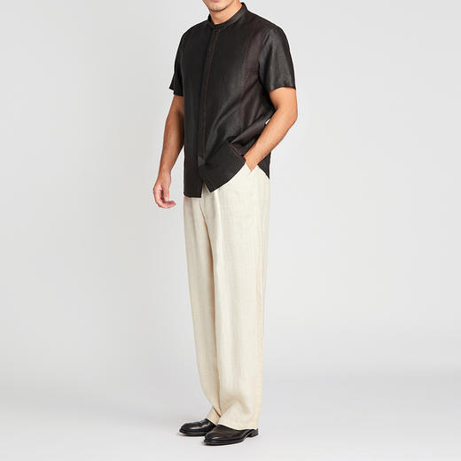 TANGY Collection/天意精品2021年春夏新品香云纱真丝莨绸男士衬衫 商品图1