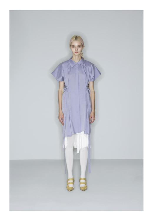 腰部叠褶衬衫裙 商品图0