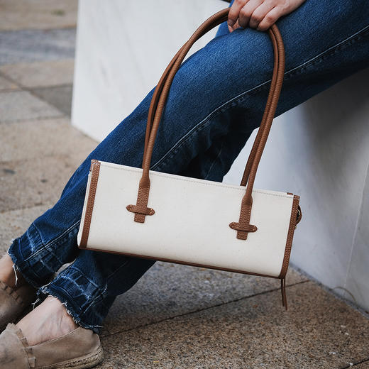 Umber Shade | Shoulder bag [帆布拼牛皮拎包] 商品图4