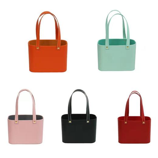 长方皮质手提收纳花篮--爱在当下 商品图0