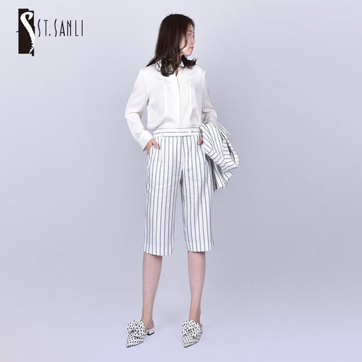 圣三利女装春夏季条纹款休闲西装短裤SL2016148 商品图0