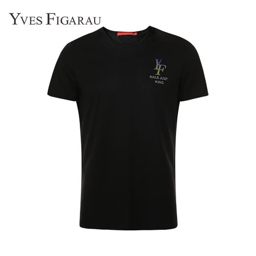 YvesFigarau伊夫·费嘉罗夏季新款男士简约舒适修身透气商务休闲圆领短袖T恤916860 商品图4
