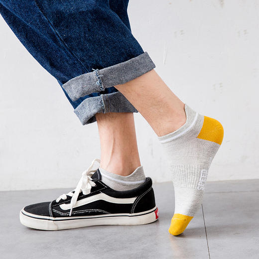 拾露 | 袜子男士 防臭纯棉透气 船袜 YF1044【5双装】 商品图3