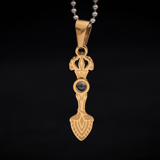 钛钢投影石文殊心吊坠 智慧剑项链男女款 挂件饰品 商品图1