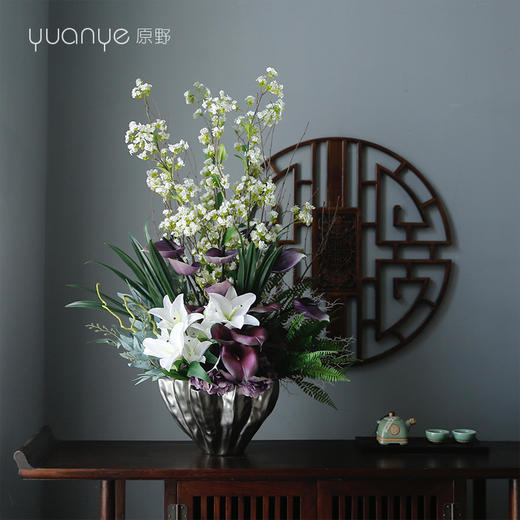轻奢新中式仿真花假花玄关客厅边几酒店前台餐桌摆设件装饰花 商品图3