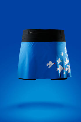 严素跑步短裙 爱与和平 轻量 快干 内衬紧身裤 防走光 综合运动