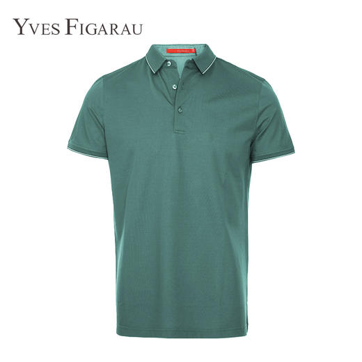 YvesFigarau伊夫·费嘉罗夏季新款男士简约舒适修身透气商务休闲翻领短袖T恤915867 商品图4