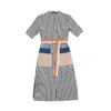 JY-S2123 2021新款夏装条纹连衣裙韩版通勤宽松收腰短袖连衣裙 商品缩略图3