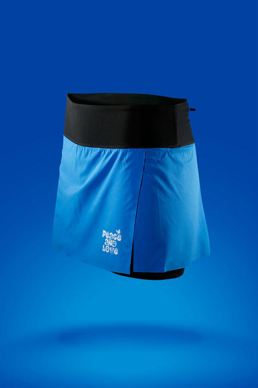 严素跑步短裙 爱与和平 轻量 快干 内衬紧身裤 防走光 综合运动 商品图1