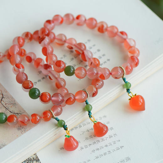 闹闹女巫店7nows|桃梨黑暗鸿运当头冰飘荔枝冻南红手链女糖果色 商品图0