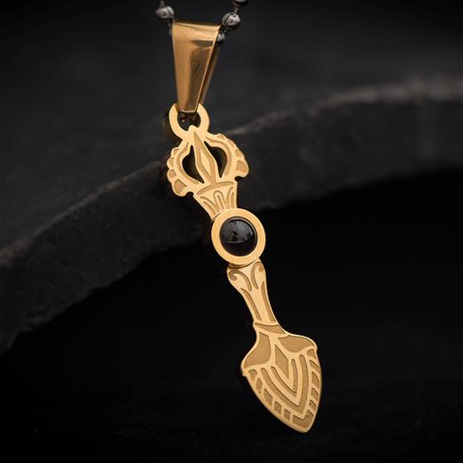 钛钢投影石文殊心吊坠 智慧剑项链男女款 挂件饰品 商品图0