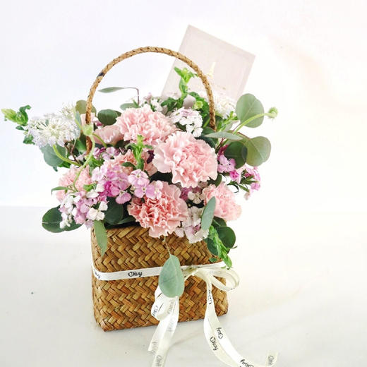 康乃馨手提花篮花盒送妈妈老师老婆生日母亲节教师节感恩节送花礼物