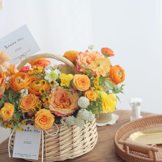 「印记」-暖色系手提花篮 商品图0