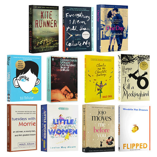 英文原版 经典畅销青少年小说11册 怦然心动 Flipped 追风筝的人 相约星期二 无声告白 奇迹男孩 英文版进口英语书籍 商品图0