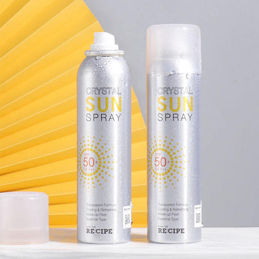买一送一【专业防晒 无惧光老】李佳琦推荐韩国RECIPE水晶防晒喷雾 透明不泛白、三秒成膜 防水防汗清爽不花妆、全身可用 150ml 商品图3