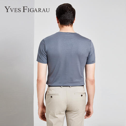 YvesFigarau伊夫·费嘉罗新款夏季男士简约印花舒适透气休闲圆领短袖T恤916867 商品图3