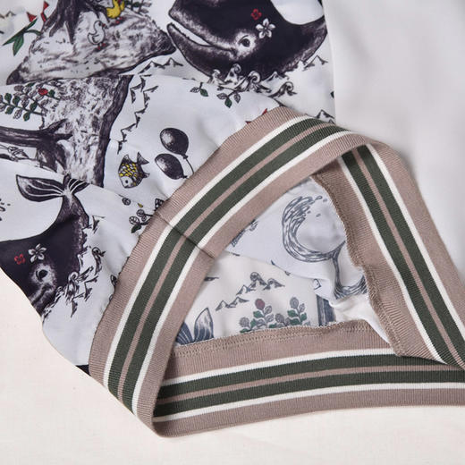 圣三利女装新春夏季拼接款圆领花色雪纺衫SL121K05 商品图4