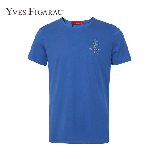 YvesFigarau伊夫·费嘉罗夏季新款男士简约舒适修身透气商务休闲圆领短袖T恤916861 商品图4