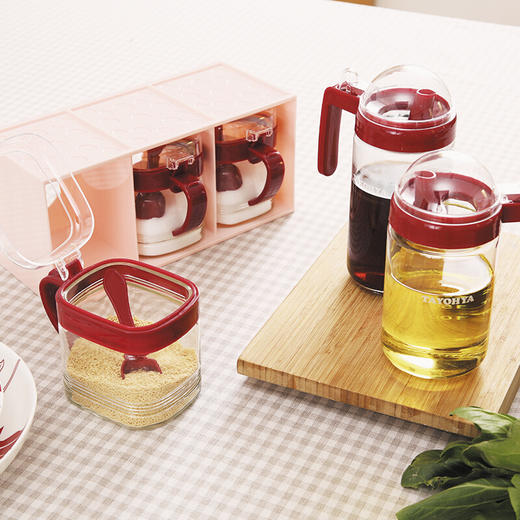 【专柜多样屋】-调料盒套装厨房用品 调味罐玻璃盐味精作料辣椒罐缸调味盒子 三抽装不带外壳 商品图3