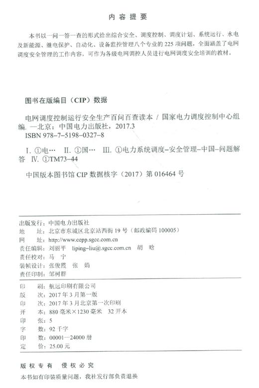电网调度控制运行安全生产百问百查读本 商品图1