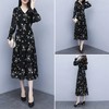 TZW- LDS7029韩版大码女装V领印花连衣裙 商品缩略图1