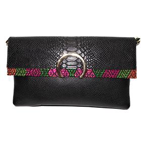 云南非遗傣锦牛皮纹荔枝纹手拿包 商品图2