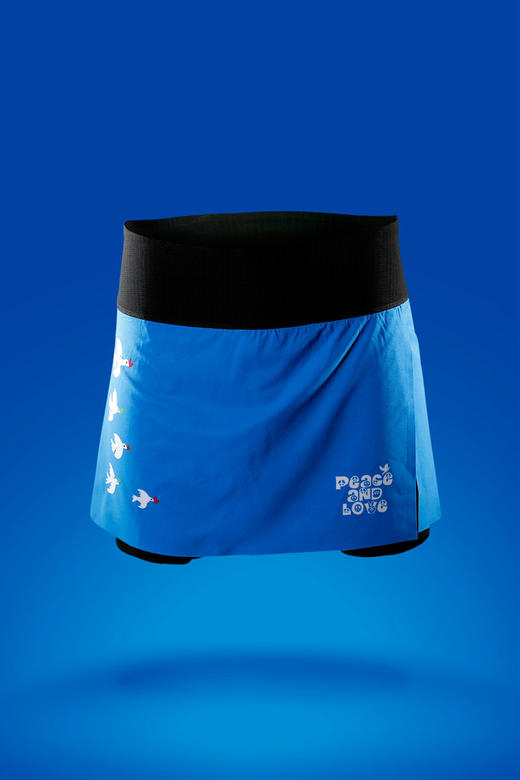 严素跑步短裙 爱与和平 轻量 快干 内衬紧身裤 防走光 综合运动 商品图2