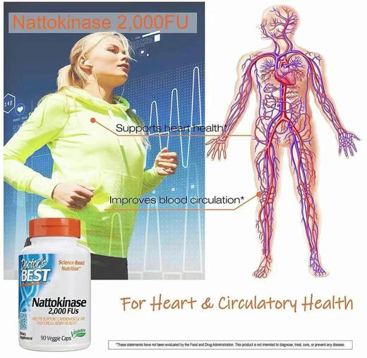 ❤️心脑血管疾病的罪魁祸首[发怒]Doctor’s best Nattokinase 纳豆激酶270粒🩸能够直接溶解成型血栓和防止血栓的形成 商品图2